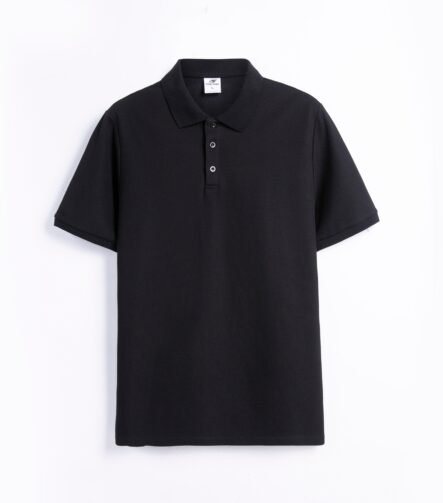 Black King's Eagle 0002 pique polo shirt, front view