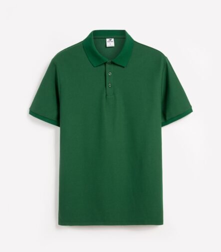 Forest Green King's Eagle 0002 pique polo shirt, front view