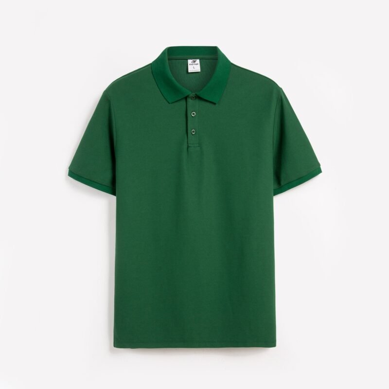 Forest Green King's Eagle 0002 pique polo shirt, front view