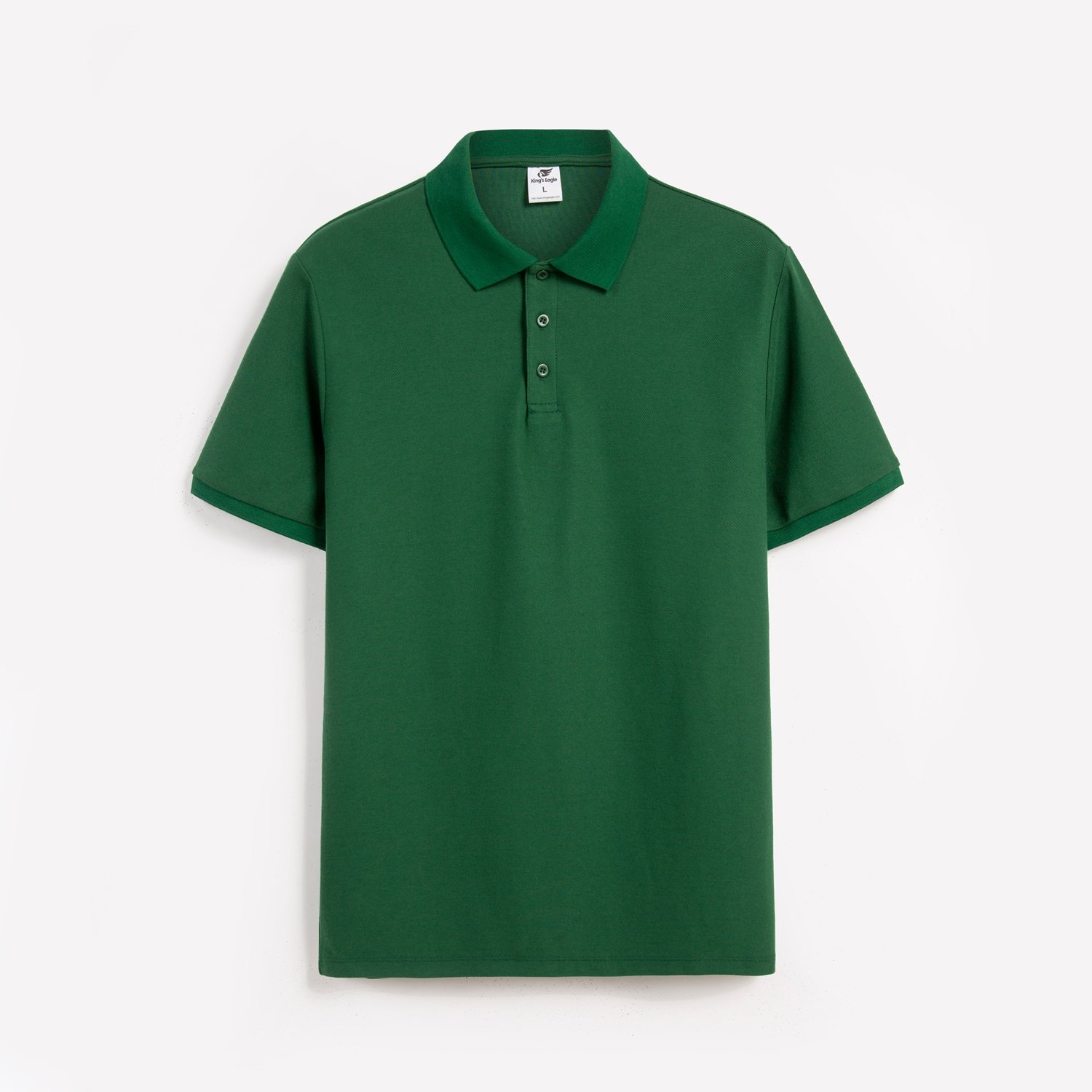 King's Eagle 0002 Pique Polo Shirt - Forest Green - front Forest Green King's Eagle 0002 pique polo shirt, front view