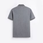 Heather Gray King's Eagle 0002 pique polo shirt, back view