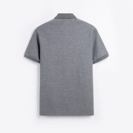 Heather Gray King's Eagle 0002 pique polo shirt, back view