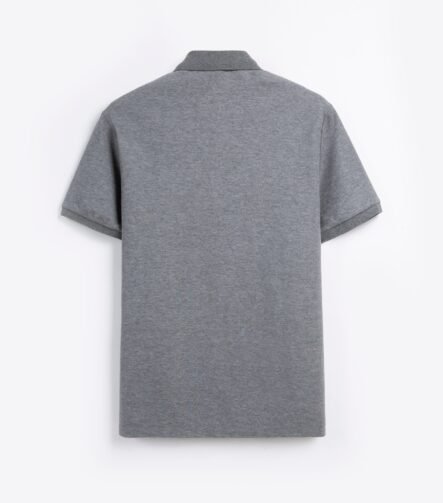 Heather Gray King's Eagle 0002 pique polo shirt, back view