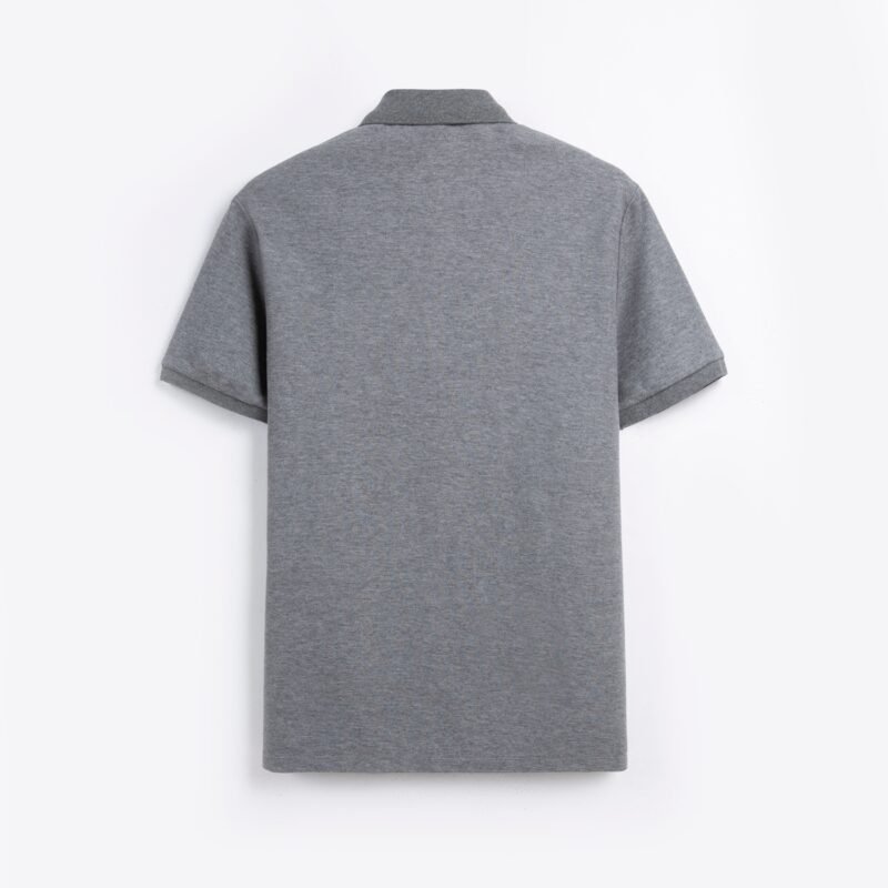 Heather Gray King's Eagle 0002 pique polo shirt, back view
