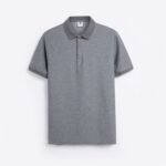 Heather Gray King's Eagle 0002 pique polo shirt, front view