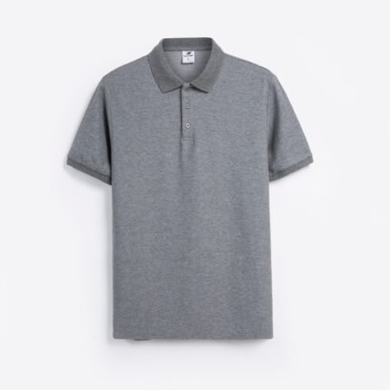 Heather Gray King's Eagle 0002 pique polo shirt, front view
