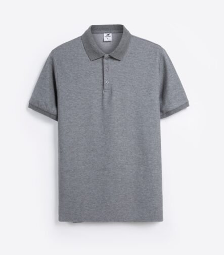 Heather Gray King's Eagle 0002 pique polo shirt, front view