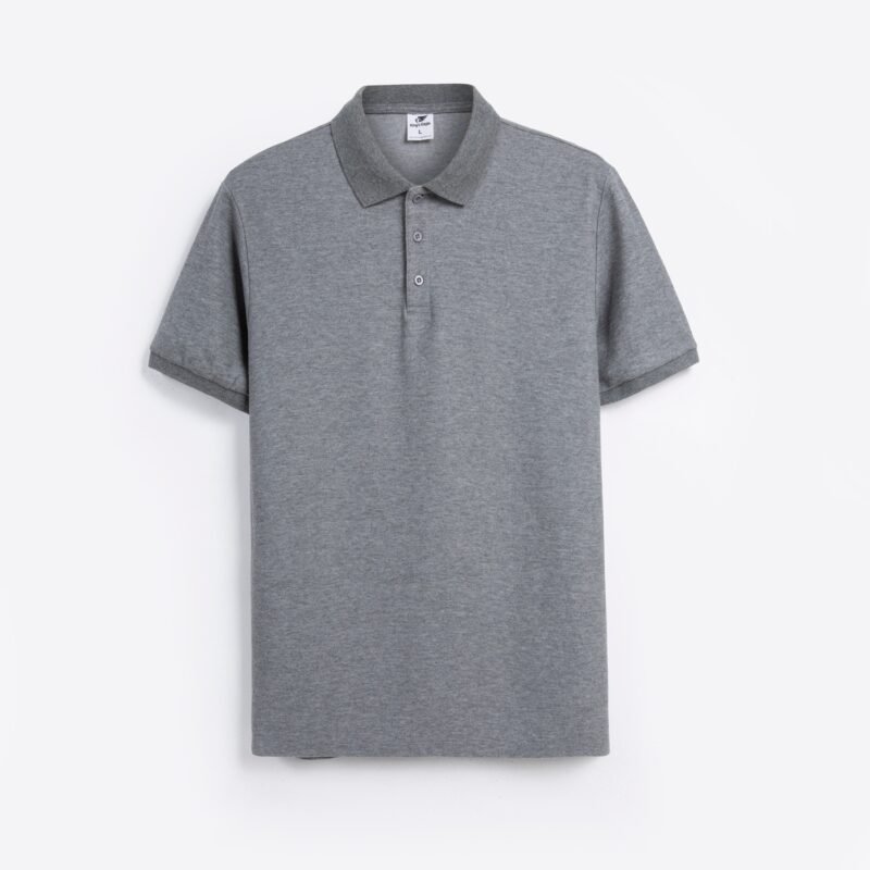 Heather Gray King's Eagle 0002 pique polo shirt, front view