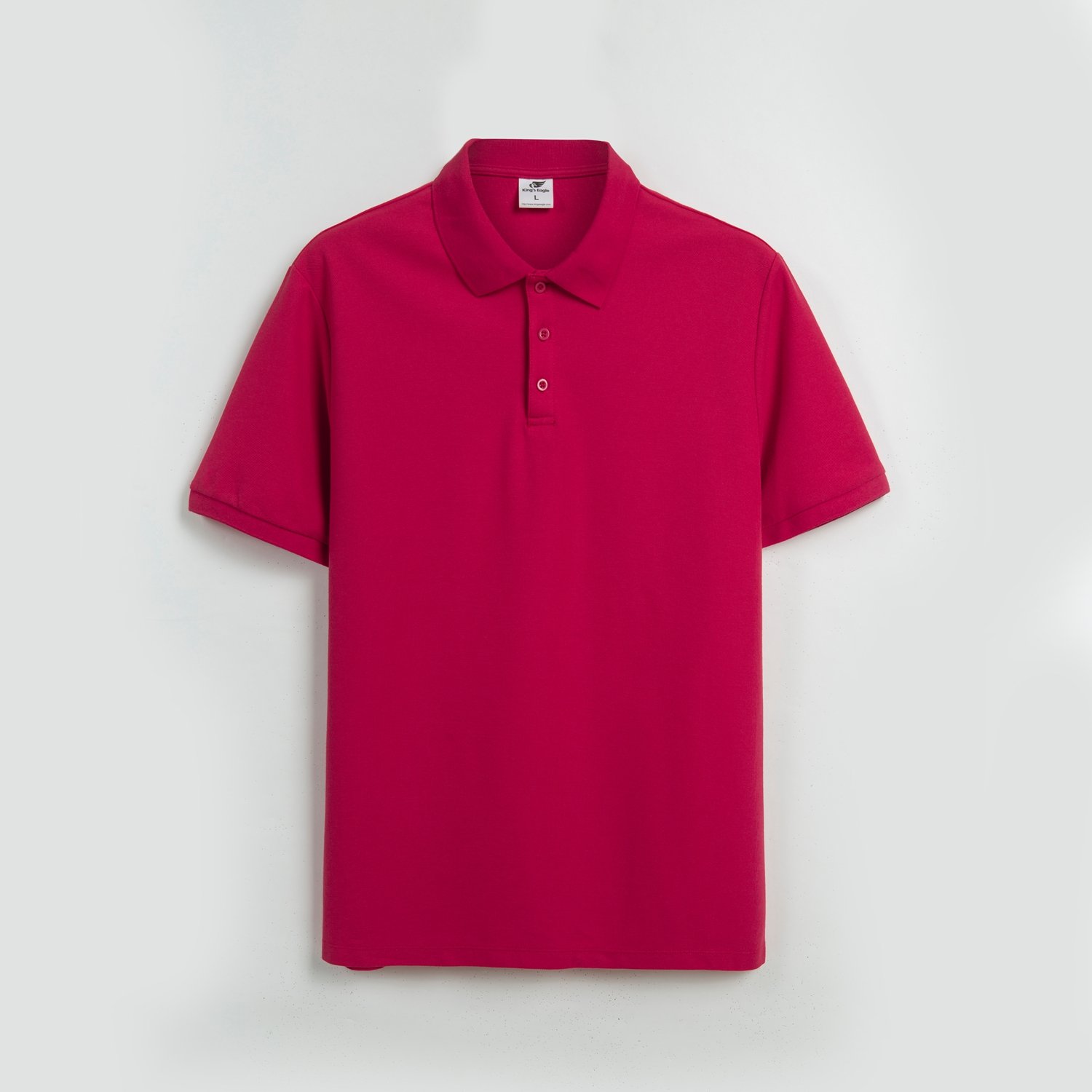King's Eagle 0002 Pique Polo Shirt - Red - front Red King's Eagle 0002 pique polo shirt, front view