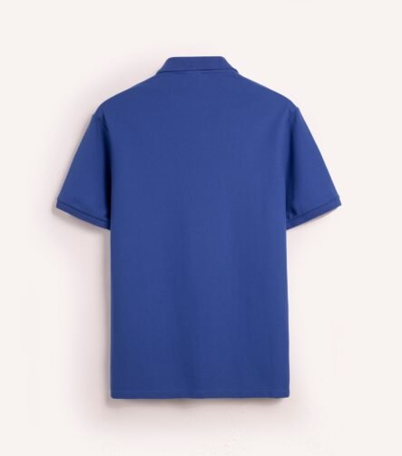 Royal Blue King's Eagle 0002 pique polo shirt, back view